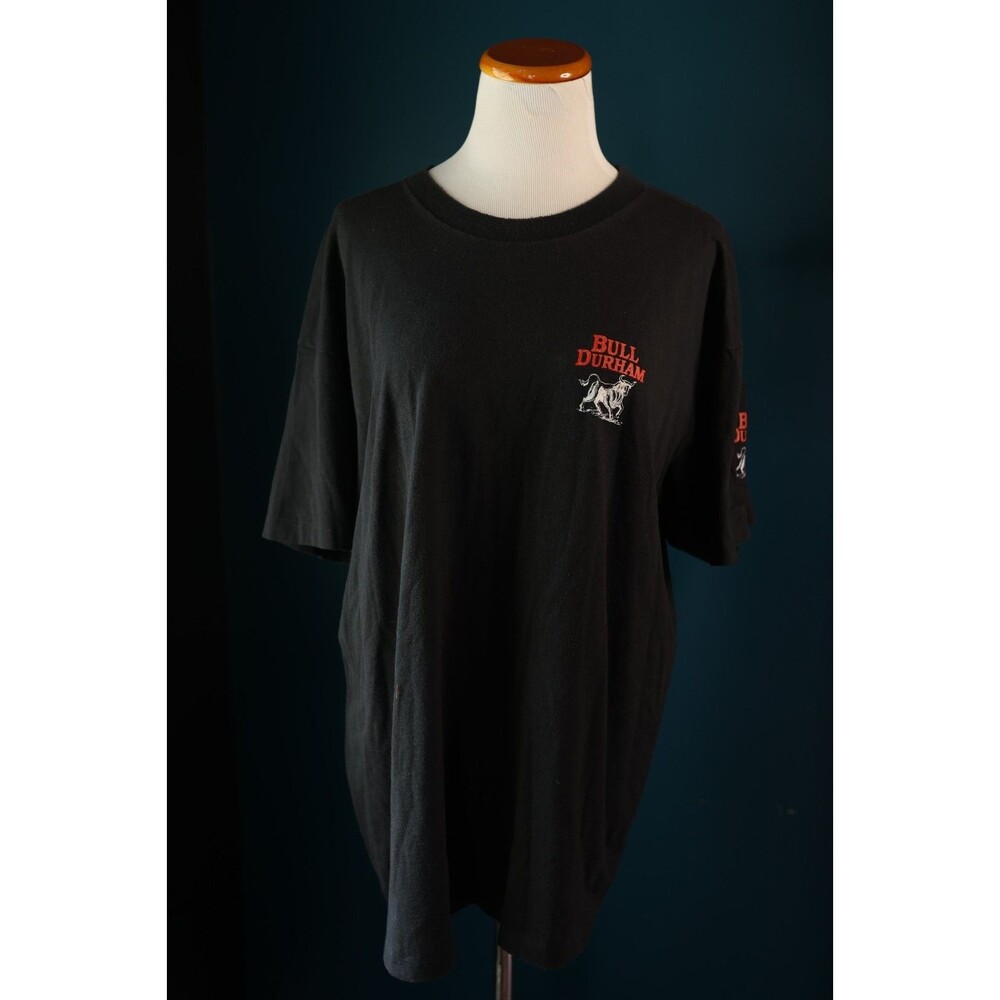 VTG 90s Bull Durham Tobacco Pocket T-Shirt Large Black Single Stitch Logo XL